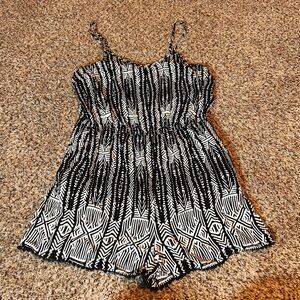 Black and White Patterned Romper